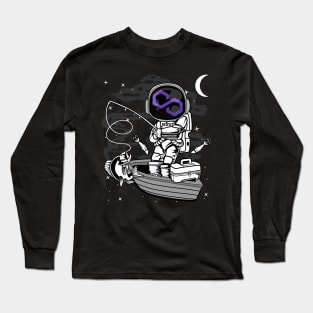 Astronaut Fishing Polygon Matic Coin To The Moon Crypto Token Cryptocurrency Blockchain Wallet Birthday Gift For Men Women Kids Long Sleeve T-Shirt